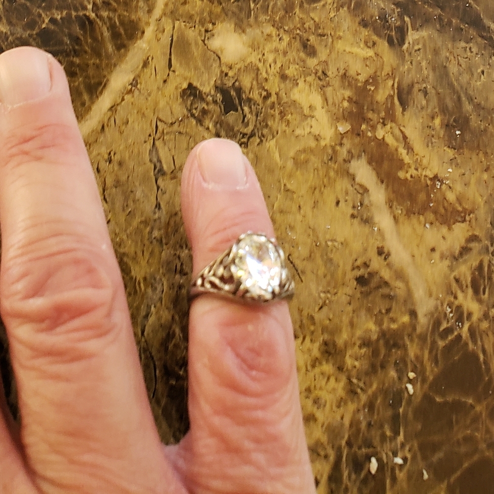 Vintage 925   3 Ct Lab Created Antique Diamond Ring - Picture 5 of 8